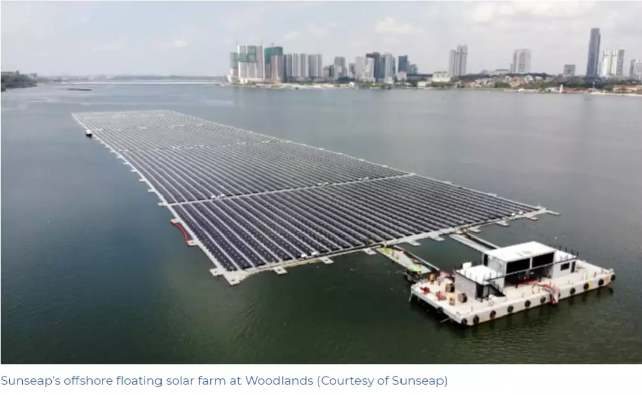 Sunseaps offshore floating solar farm at Woodlands