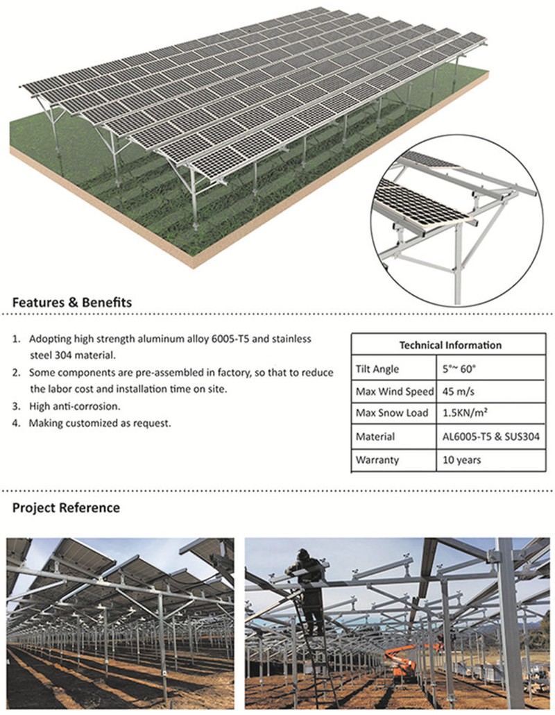 Parameters of Adjustable Tilt Solar Mounts For Agriculture Parameters of Adjustable Tilt Solar Mounts For Agriculture